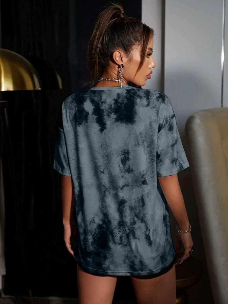 Mountain & Moon Print Tie Dye Tee - Image 3