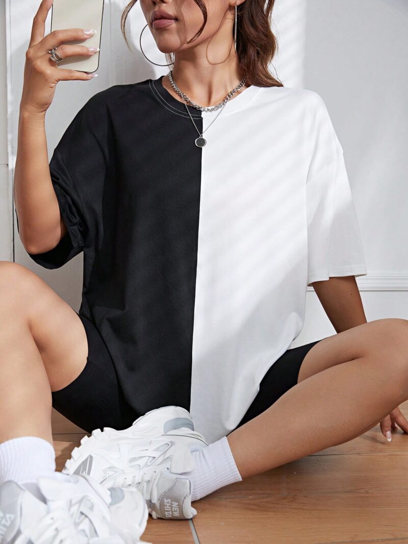 Two Tone Drop Shoulder Tee