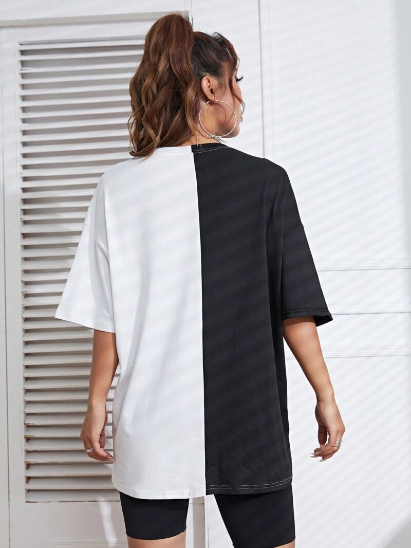 Two Tone Drop Shoulder Tee - Image 5