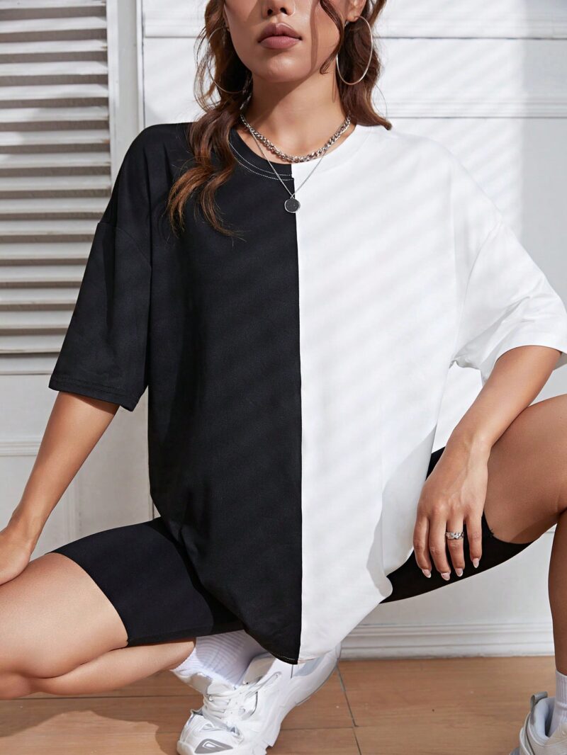 Two Tone Drop Shoulder Tee - Image 4