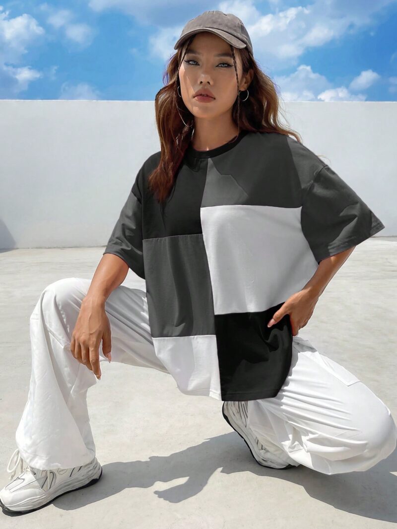 Colourblock Drop Shoulder Tee - Image 6