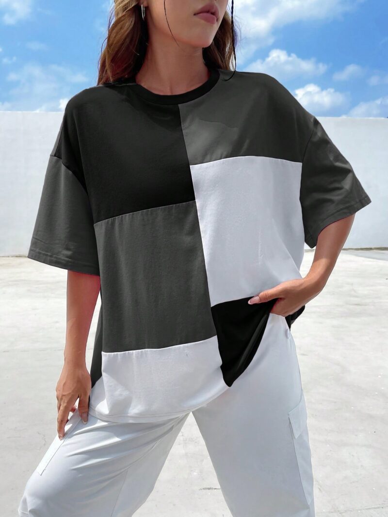 Colourblock Drop Shoulder Tee