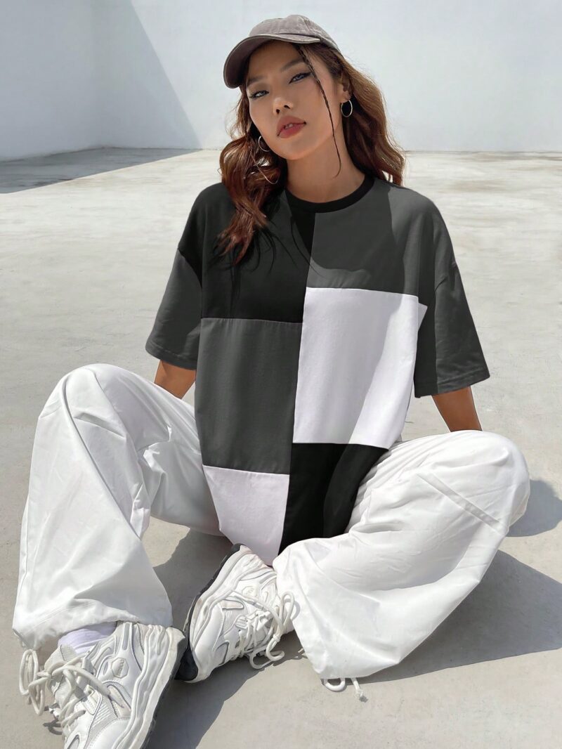 Colourblock Drop Shoulder Tee - Image 7