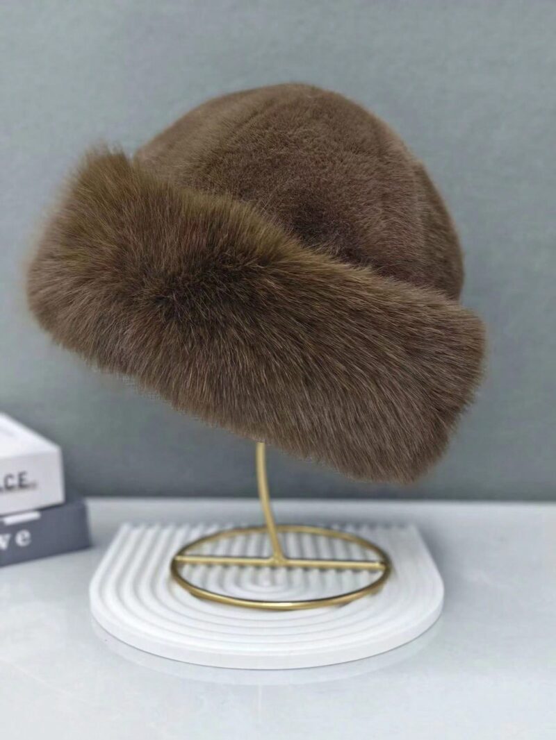 Winter Furry Hat, European & Korean Style Warm Headwear, Solid Color Cute & Versatile, Thicker Design - Image 4