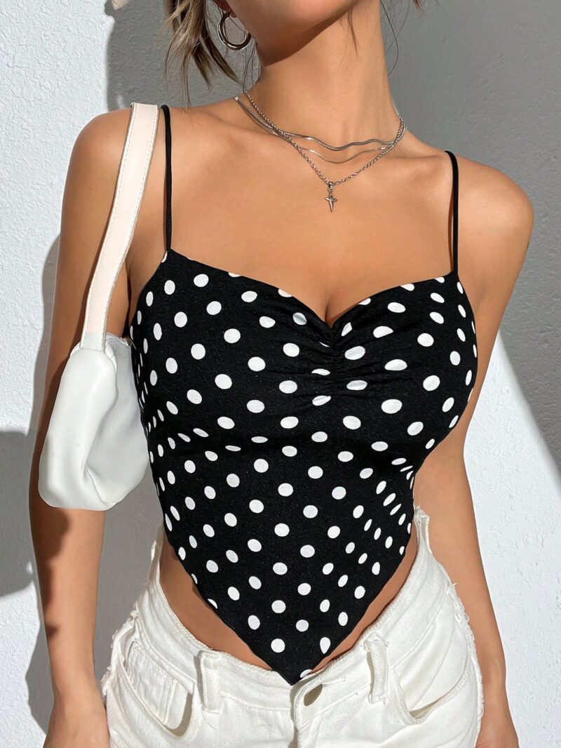 Asymmetrical Casual Tank Top With Spaghetti Straps - Image 6